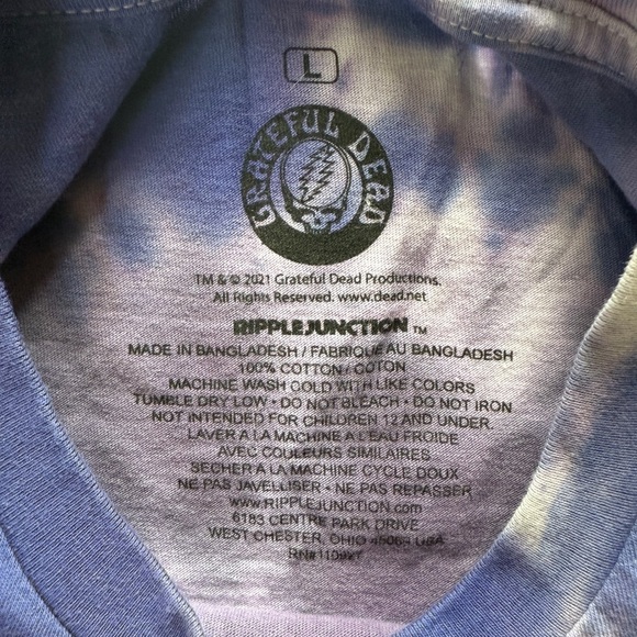 Grateful Dead Graphic TShirt Purple Tie Die Colorful Turtles Cotton Large - Picture 4 of 4